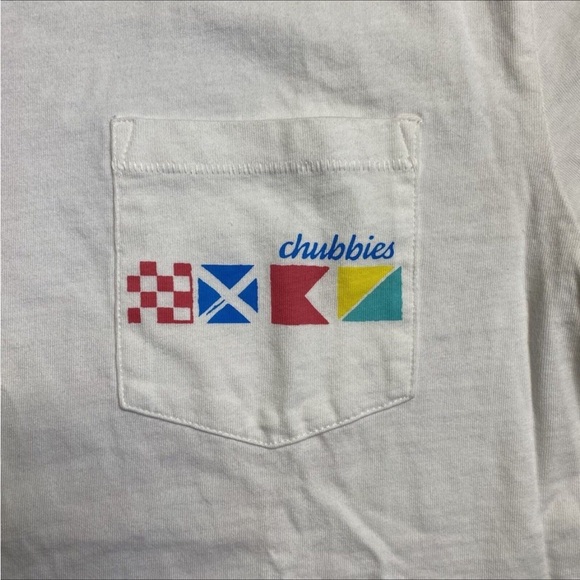 Chubbies Weekend Has Arrived Pocket T Shirt Men’s White Sailing EUC - Picture 4 of 7